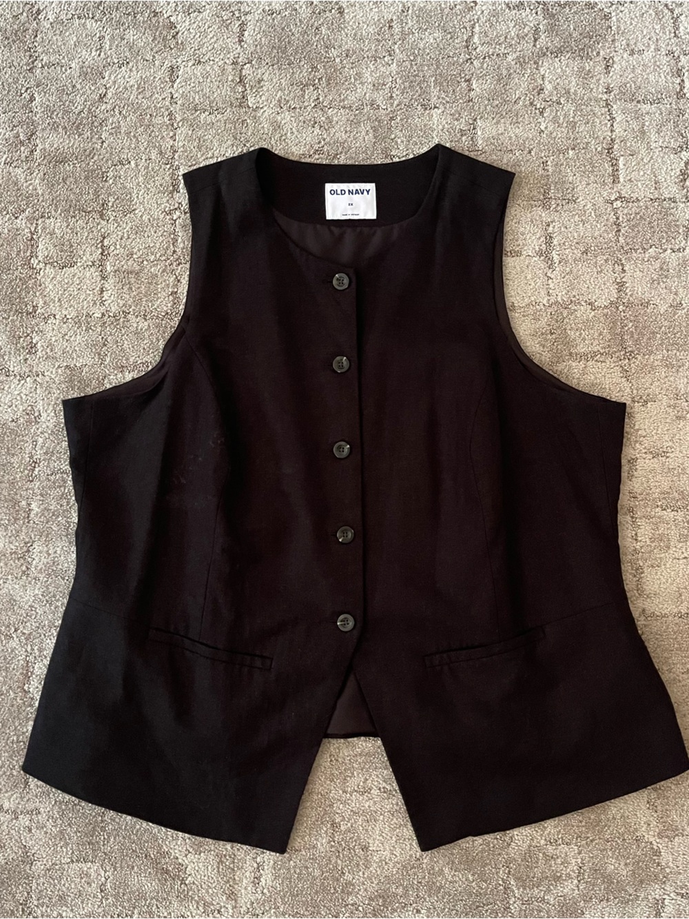 Old Navy Black Button-Front Top